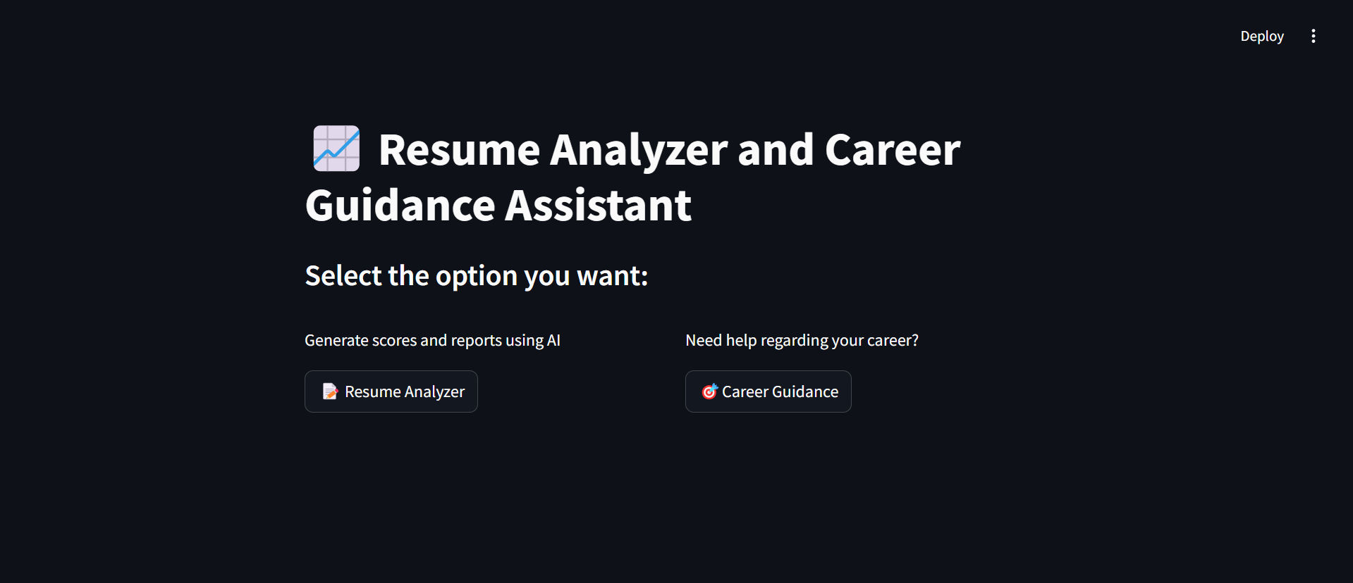 resume analyzer and career guidance assistant image